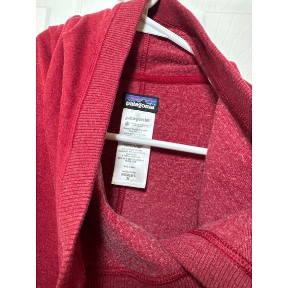 Patagonia Women's Burgundy Red Asymmetrical Button Cardigan Jacket Fall Fashion - Picture 3 of 7